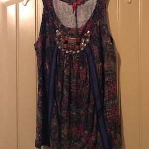 Anthropologie One September Beaded Tank M